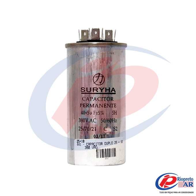 CAPACITOR DUPLO 25 + 10       380 VAC AR-CONDICIONADO