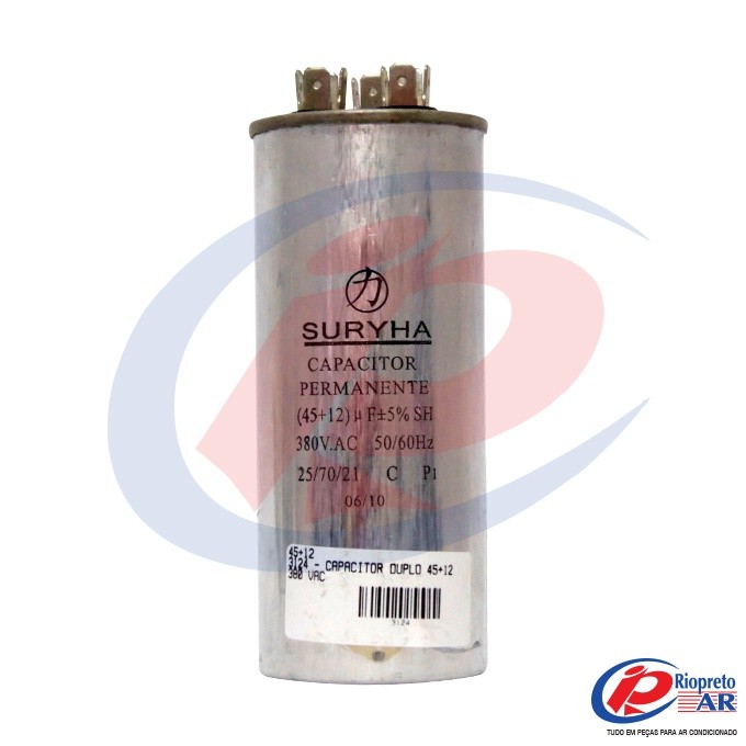 CAPACITOR DUPLO 45 + 12     380 VAC AR-CONDICIONADO