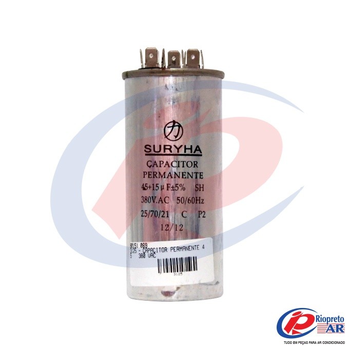 CAPACITOR DUPLO 45 + 15     380 VAC AR-CONDICIONADO