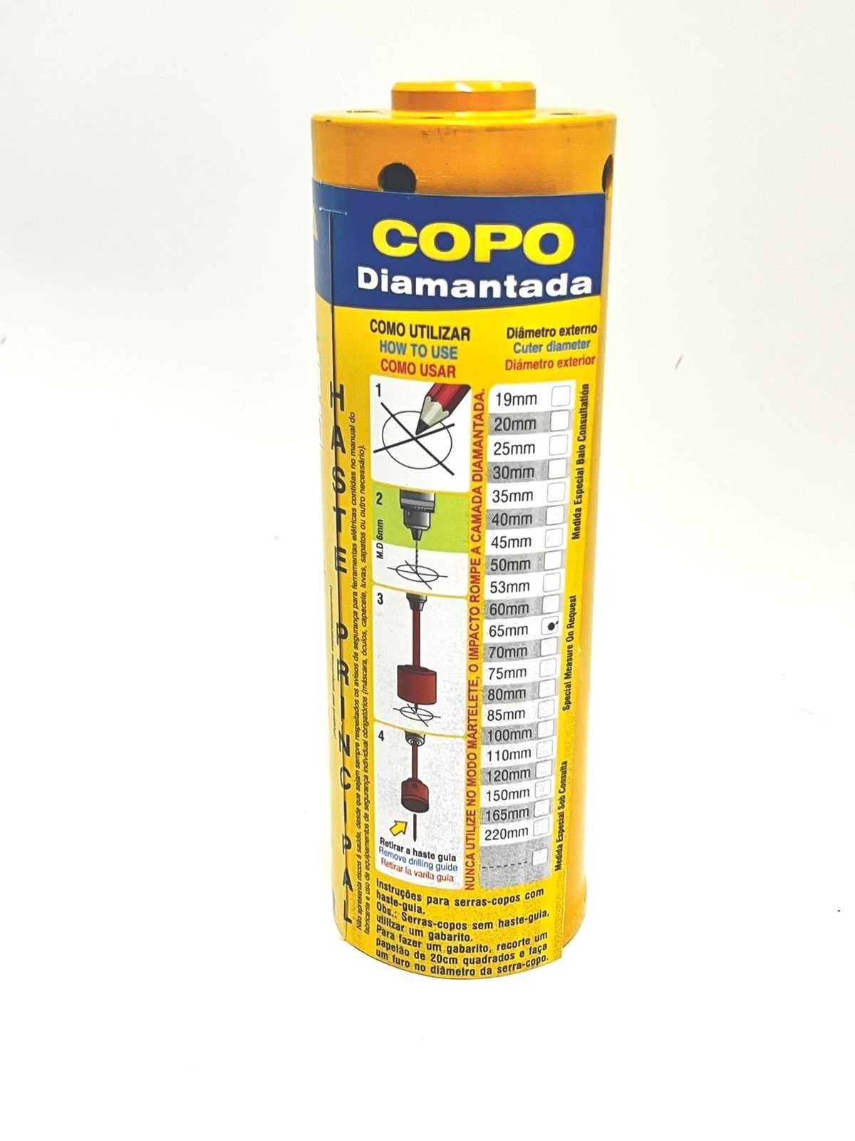 SERRA COPO DIAMANTADA   65 MM/200/7MM  20 CM BRASKOKI ORIGINAL AR-CONDICIONADO