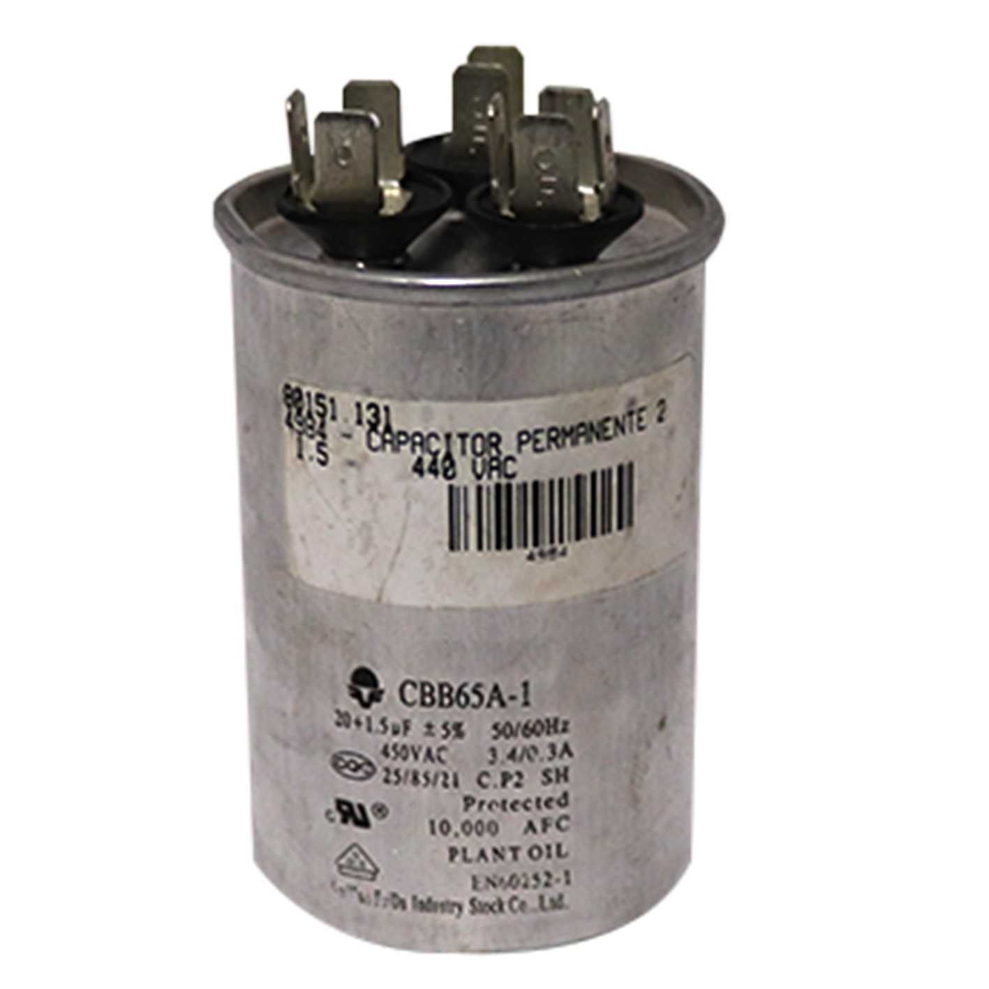 CAPACITOR DUPLO 20 + 1,5     440 VAC CODIGO LG EAE60140502