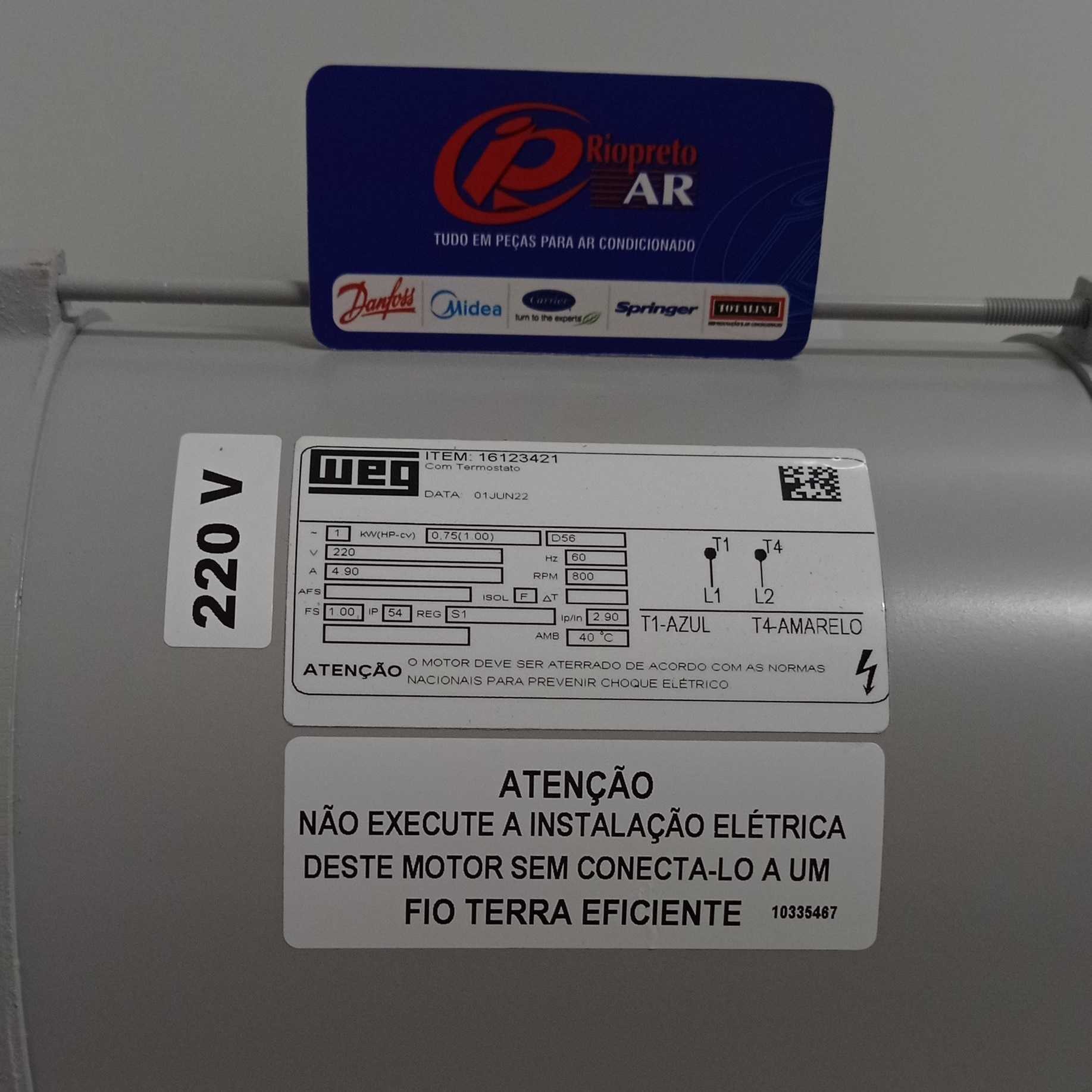 M V TRANE COND TRAE 250F1K20A000 TRAE259C2K20A000 TRAE100 1CV 220/1V 8P