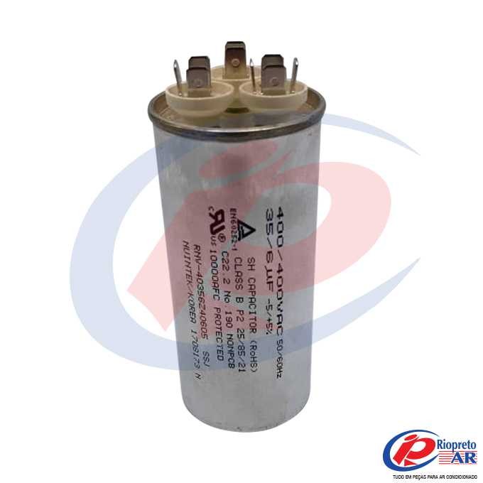 CAPACITOR DUPLO 35 + 6      380 VAC COD LG EAE43285408 EAE51432201