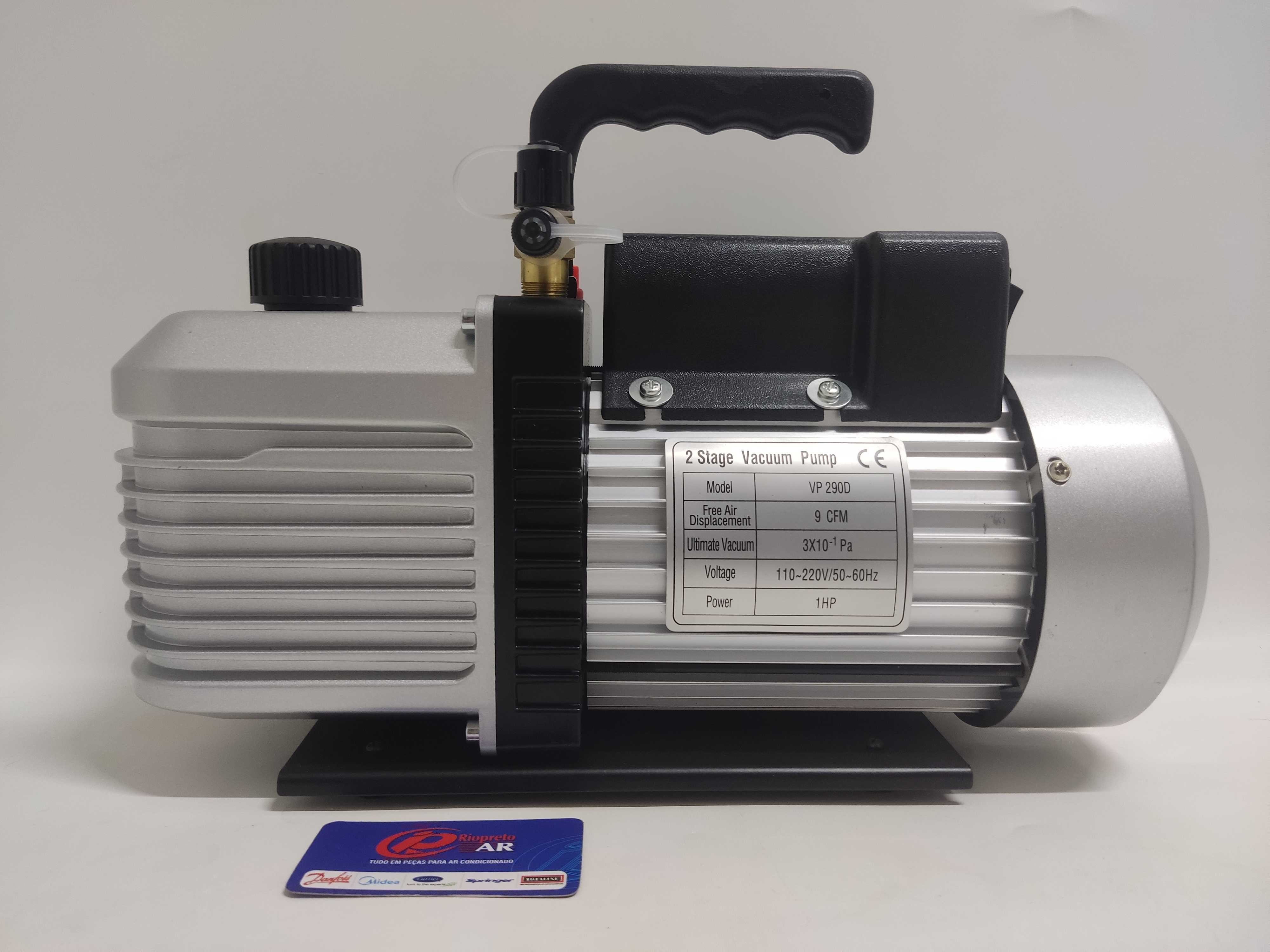 BOMBA DE VACUO INSTALAÇÃO SPLIT 9 CFM VACUUM PUMP DUPLO ESTAGIO 255L/MIN 1 HP  