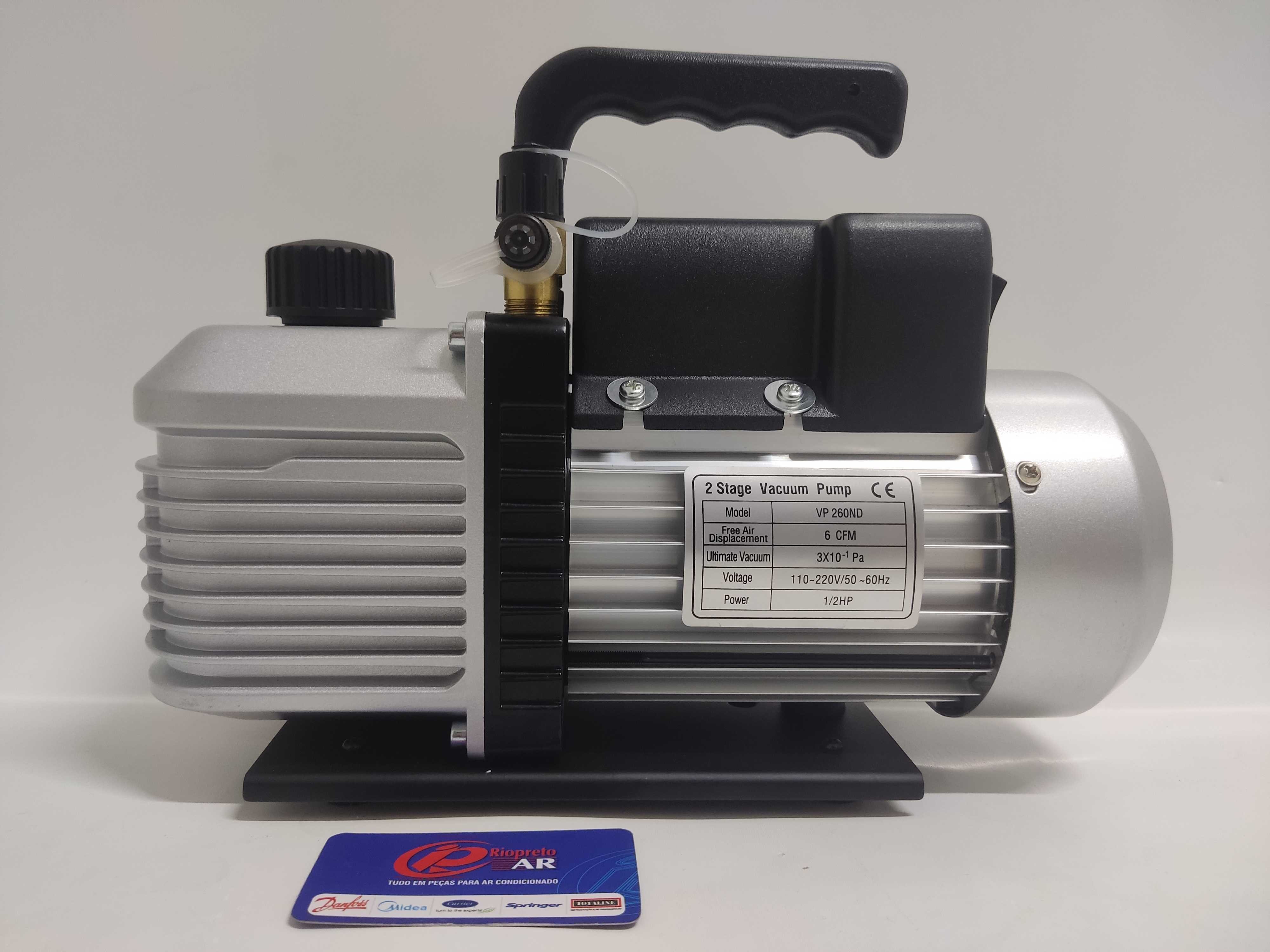 BOMBA DE VACUO 6 CFM VACUUM PUMP DUPLO ESTAGIO 170L/MIN VP260D