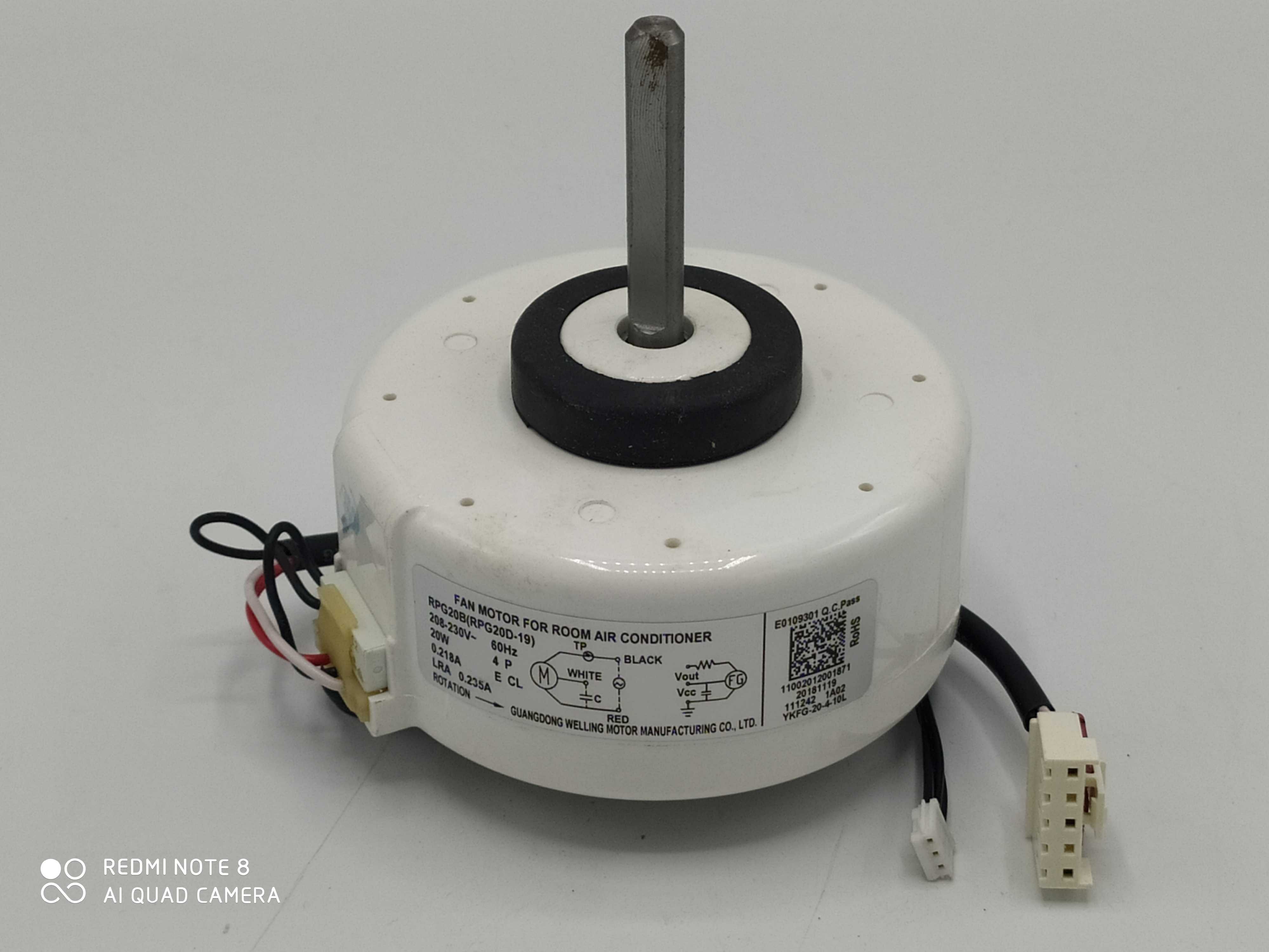 MOTOR VENTILADOR EVAPORADORA MÍDEA  YKFG-20-4-10L RPG20B RPG20D-19 RPG13B RPG13M
