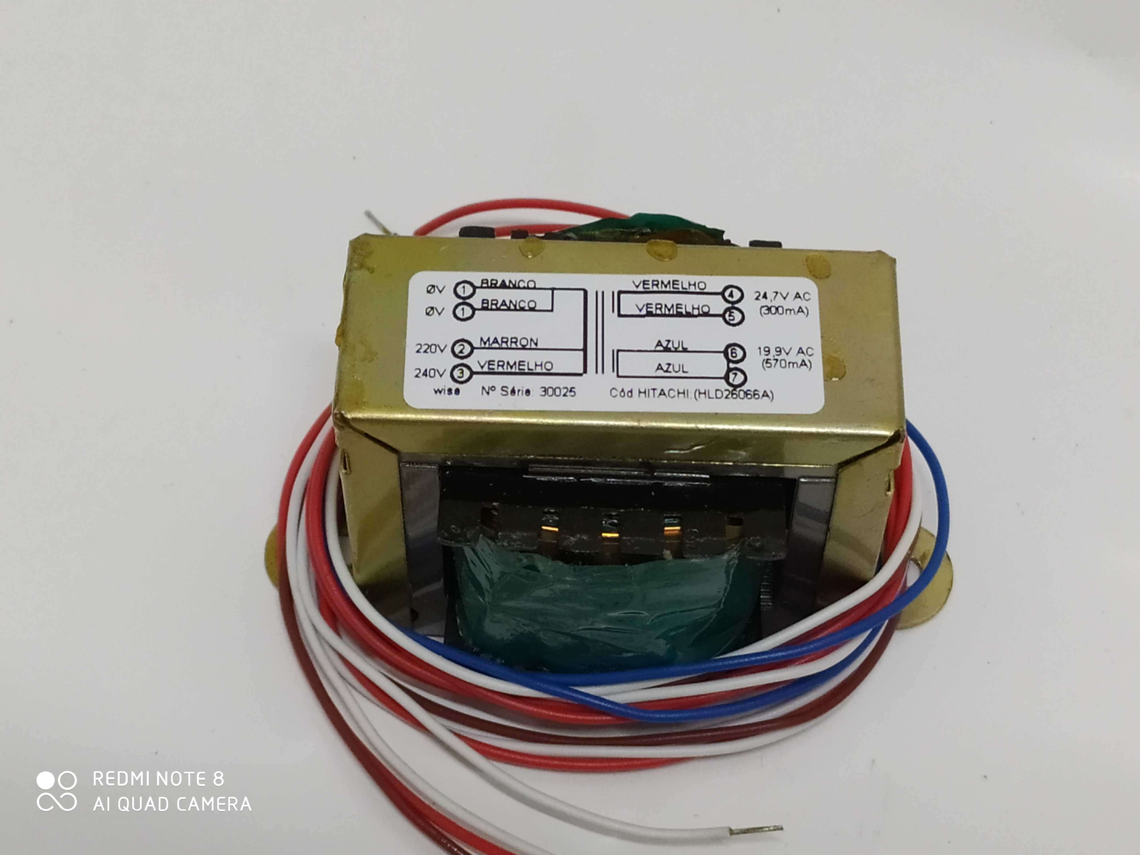TRANSFORMADOR HITACHI RPPT 8 FSN5B 24,7 / 19,7 VAC