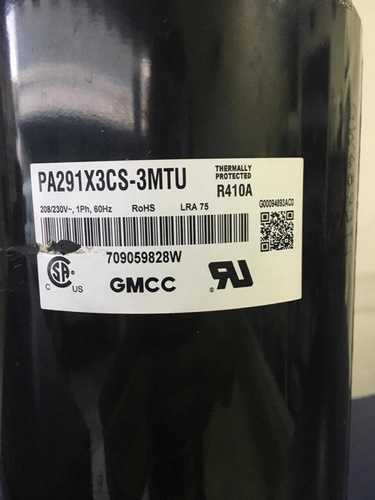 COMPRESSOR GMCC(TOSHIBA)30000 BTUS GAS R410 220V MOD PA291X3CS-3MTU