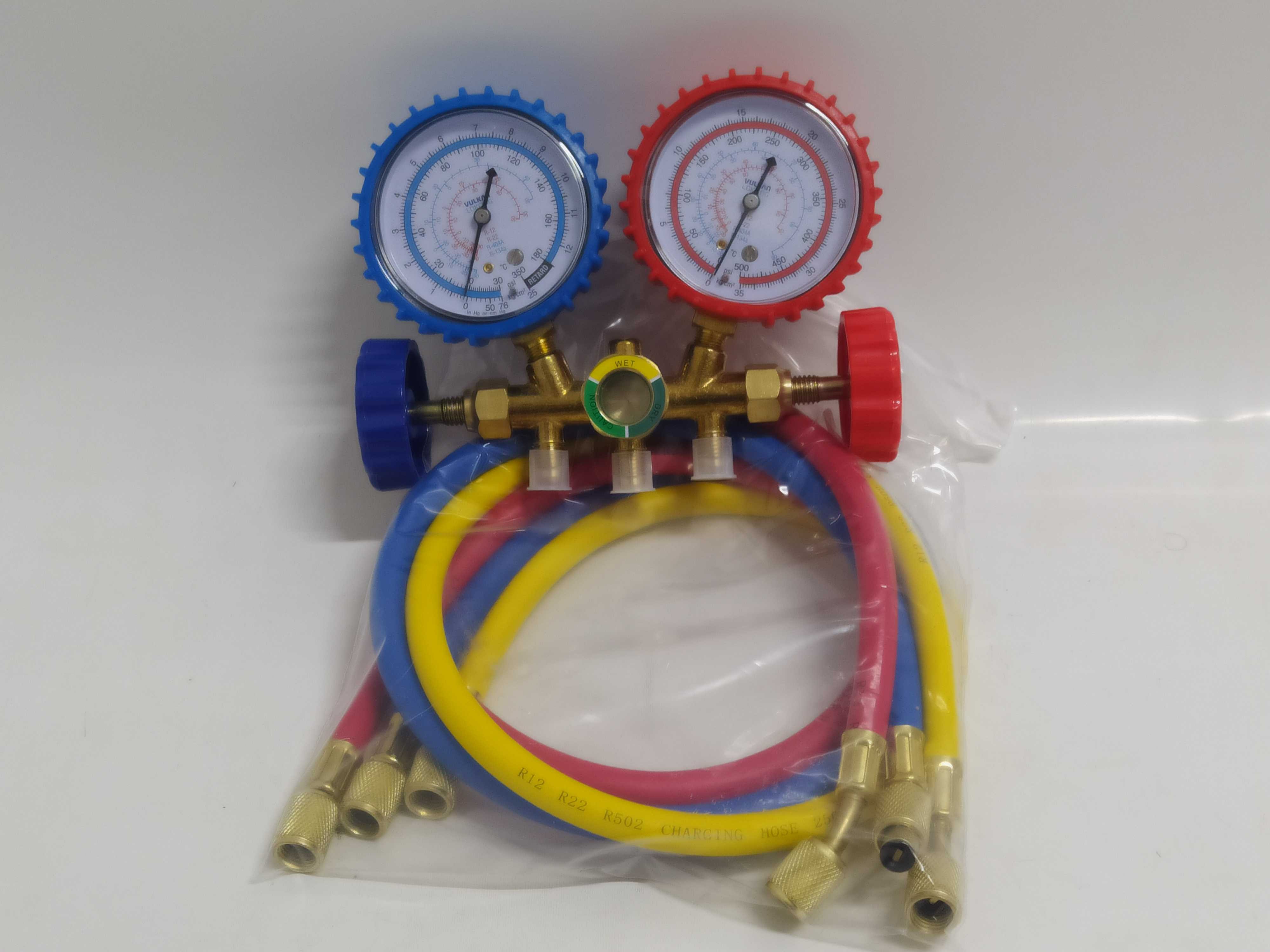 MANIFOLD VULKAN LOKRING R12 R22 R134 R404 C/ MANG 90CM