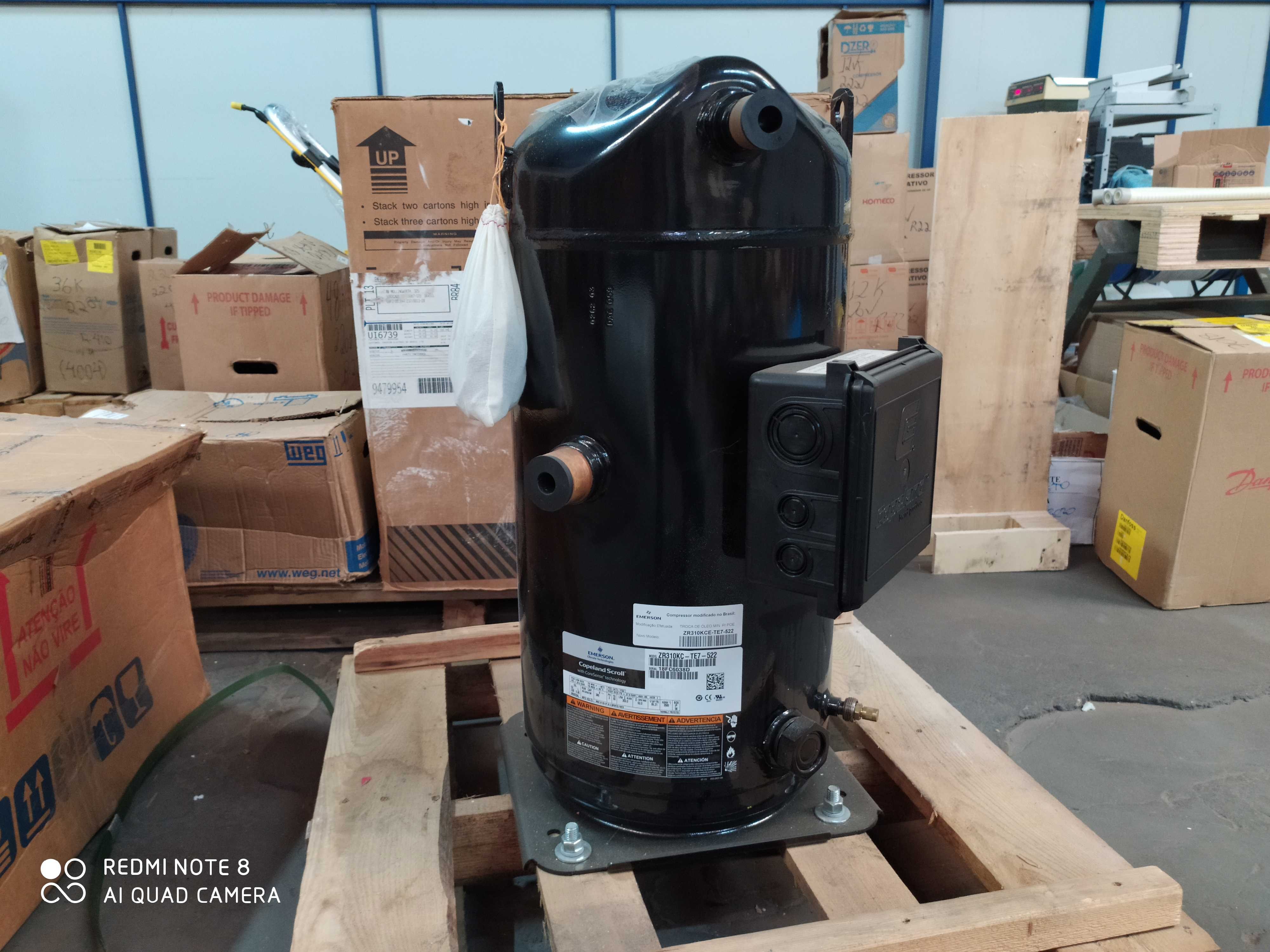 COMPRESSOR COPELAND SCROLL ZR310KCETE7522 25,8 TR 380/3 60HZ R407 CHILLER       