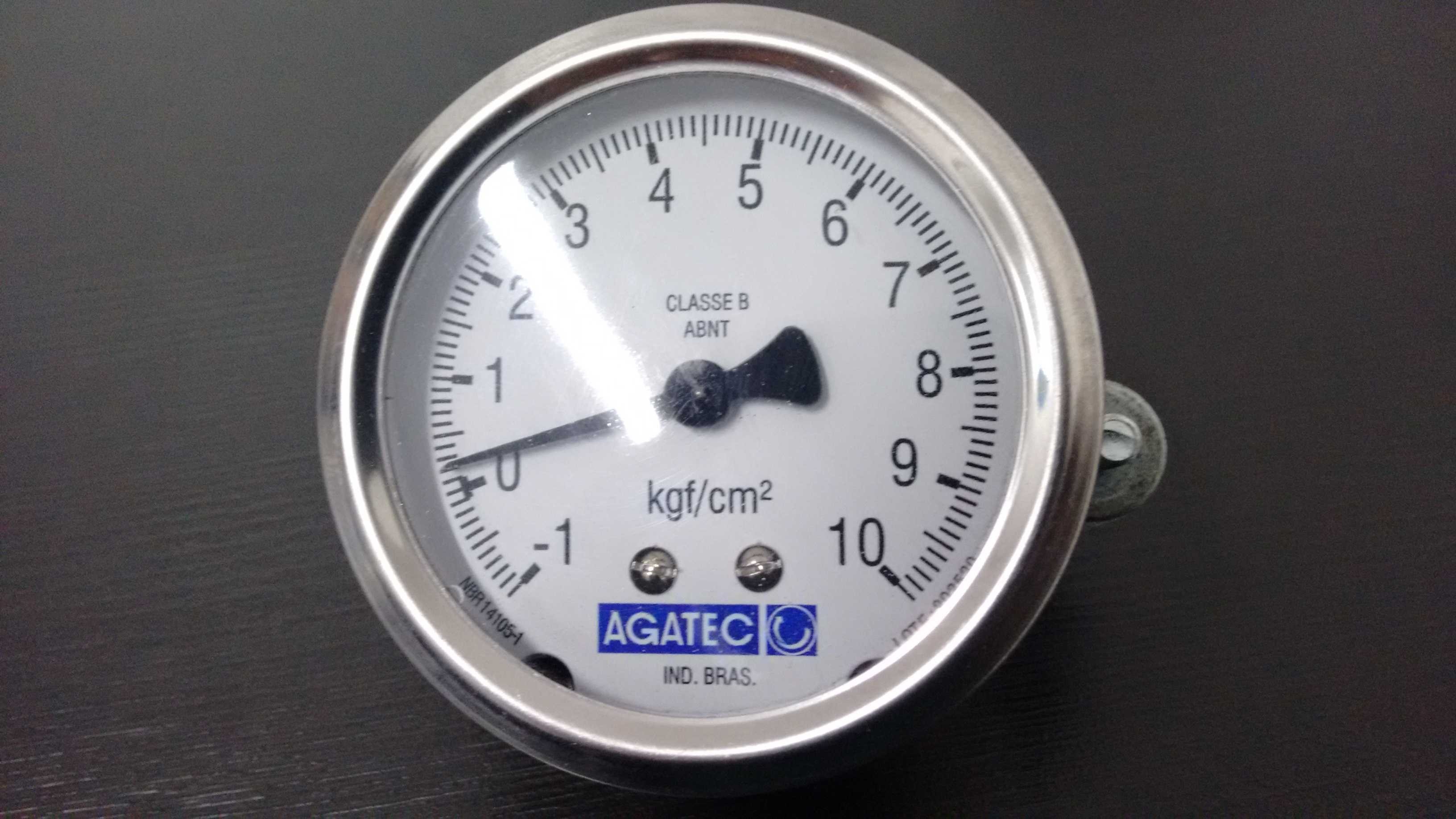 MANOVACUOMETRO AGATEC 63 MM HOR -1 + 10 KGF/CM2 R 1/4 BSP (HB