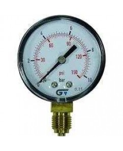 MANOMETRO AGATEC 150 PSI X 10 BAR PSI KGF/CM2 ROSCA 1/4 BSP 0,63MM 