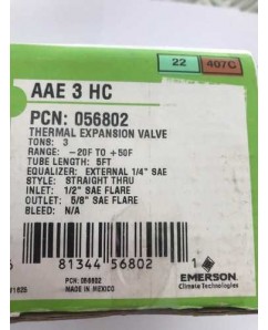 VALVULA TIXA 03 TR SOLDA EMERSON R22/407 1/2 X 5/8 AAE3HC AAE3HW100