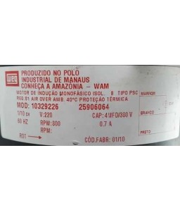 MOTOR ELÉTRICO CONDENSADORA SPRINGER CARRIER 18.000 A 30.000 BTUS 25906064